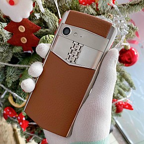 Vertu Aster P Thép Da Nâu Lướt