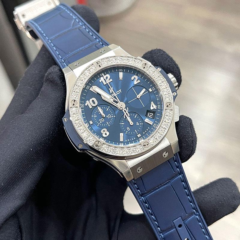 Hublot Big Bang Chronograph Diamond Bezel 41mm Blue