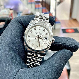 Rolex Datejust 36mm 116234 mặt bạc cọc kim cương