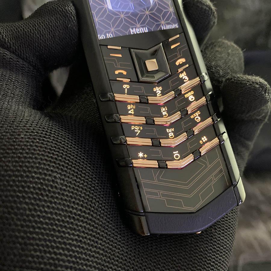 Vertu signature s pure black rose gold porsche design