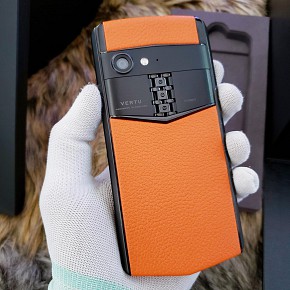 Vertu Aster P Thép Đen Da Cam Lướt