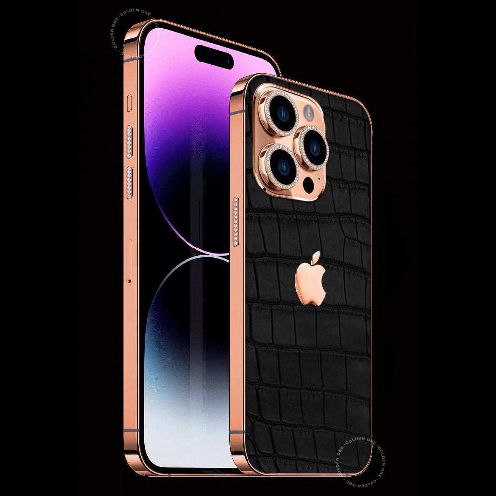 iPhone 14 Vàng Khối Aligator Black 18K