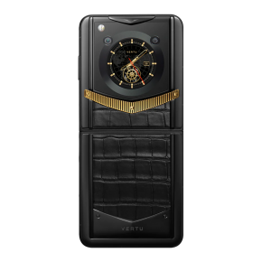 Vertu Iron Flip Black Alligator Demi Gold V