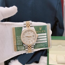 Rolex Date Just Demi Gold 116233 Mặt Vi Tính Trắng (Vành Kim)
