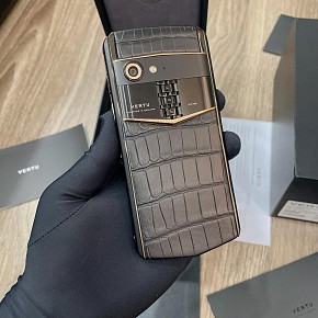 Vertu Aster P Đen Demi Rose Gold Diamonds Aligator