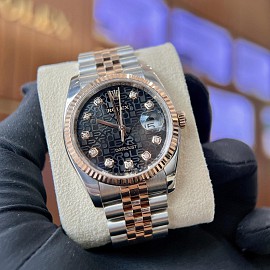 Rolex Datejust 116231 Demi Rose Mặt Vi Tính Đen 36mm - Only