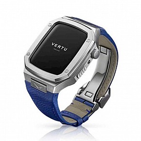 Vertu Watch White Stainless Steel Navy Calf