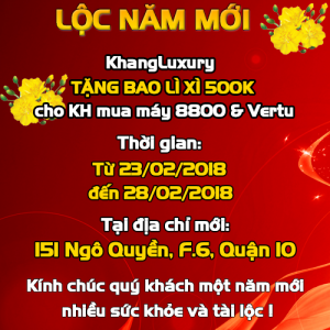 Nhận bao lì xì 500k khi mua 8800 và Vertu