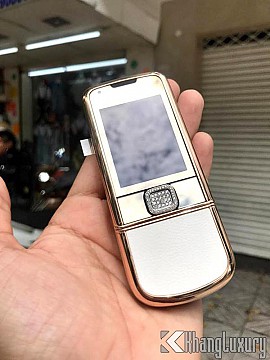 Nokia 8800 Vàng Hồng Da Trắng Phím Đá