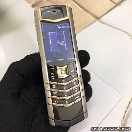 Vertu signature S stainless steel điểm vàng khối