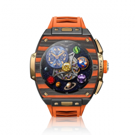 VERTU Watch S1 Finished Set Bespoke Gold Black and Orange Carbon Fiber Orange Strap