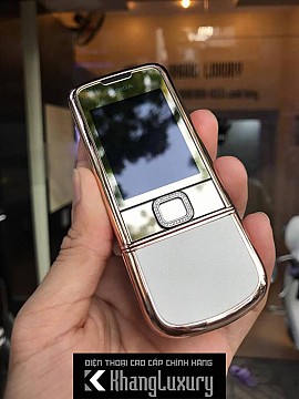 Nokia 8800 vàng hồng da trắng đính đá